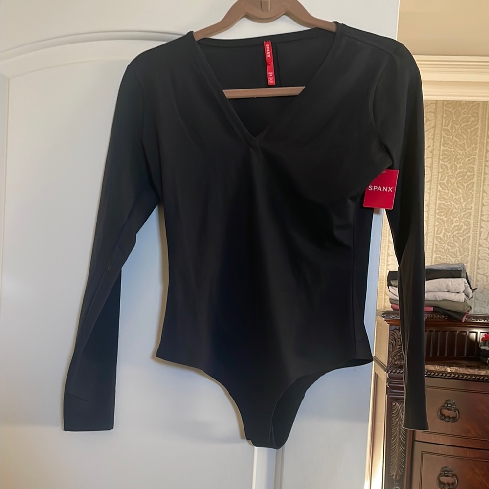 SPANX Black Long Sleeve Bodysuit